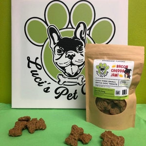 Bacon Chedda Jam Cheesy Bacon Biscuits Homemade Dog & Puppy Treats! 6 oz. Treat Bag