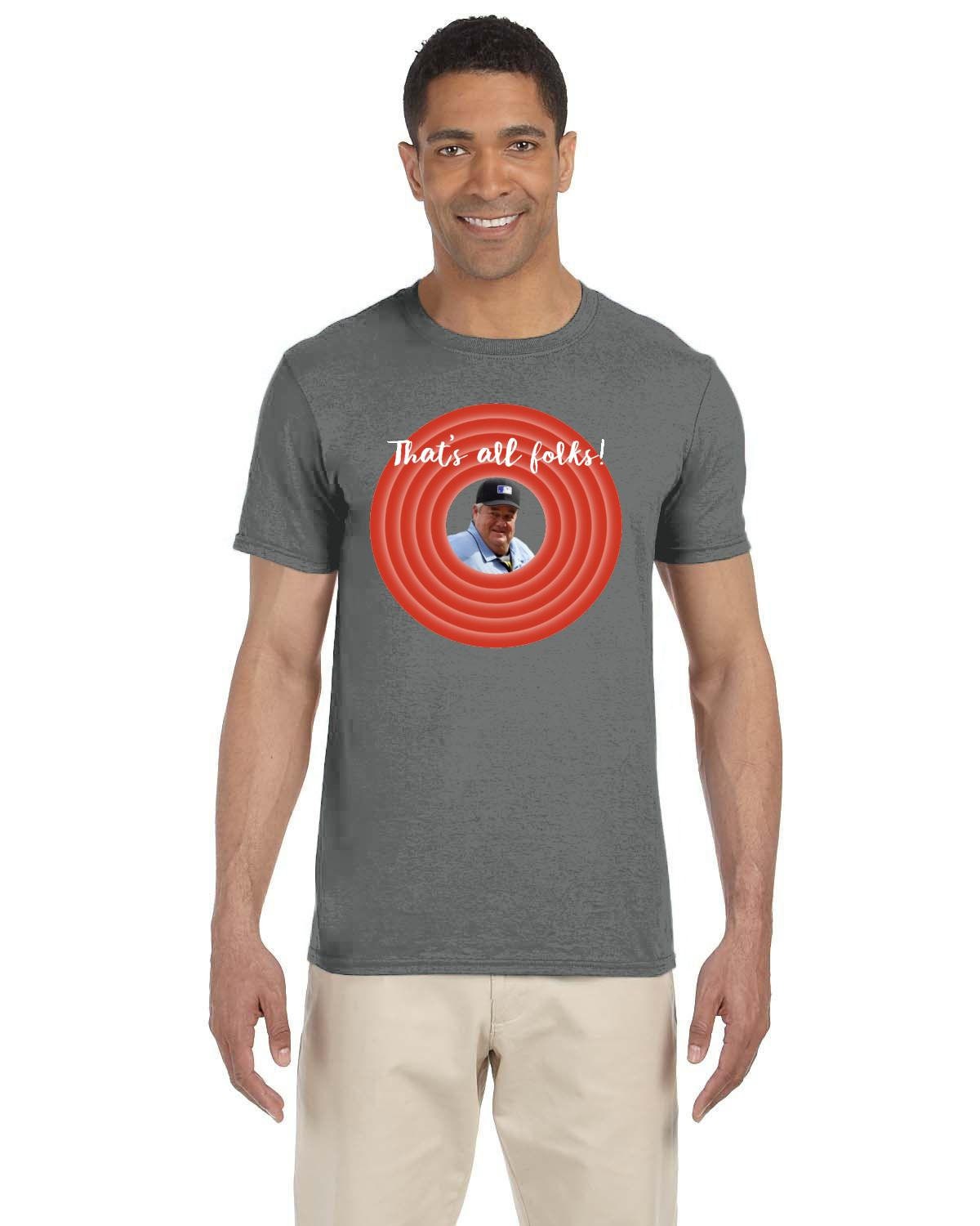 Discover Umpire Joe West "That's All Folks" Unisex Adult Softstyle T-Shirt