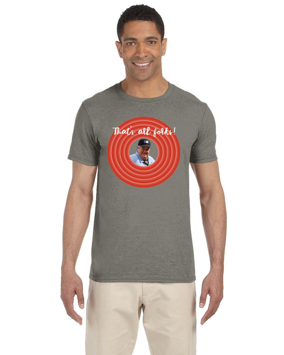 Discover Umpire Joe West "That's All Folks" Unisex Adult Softstyle T-Shirt