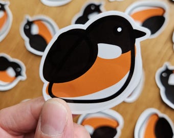 European Stonechat Borb Sticker | Glossy Vinyl Die-Cut