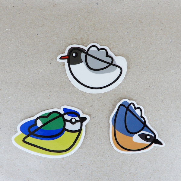 Stickerpack 2 | Black headed Gull | Blue tit | Eurasian Nuthatch