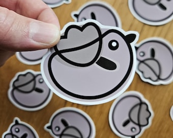 Eurasian Collared Dove Borb Sticker | Glossy Vinyl Die-Cut