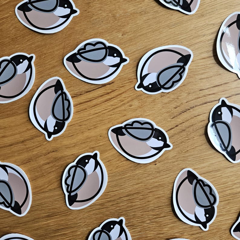Black Capped Chickadee Borb Sticker, Glossy Vinyl Decal - Etsy