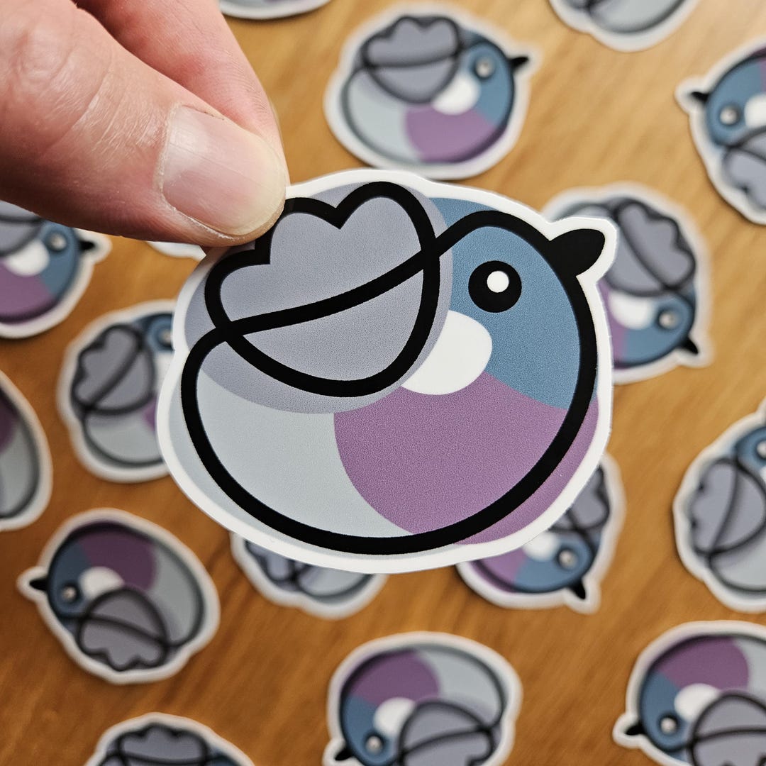Wood Pigeon Borb Sticker | Glossy Vinyl Die-cut - Etsy