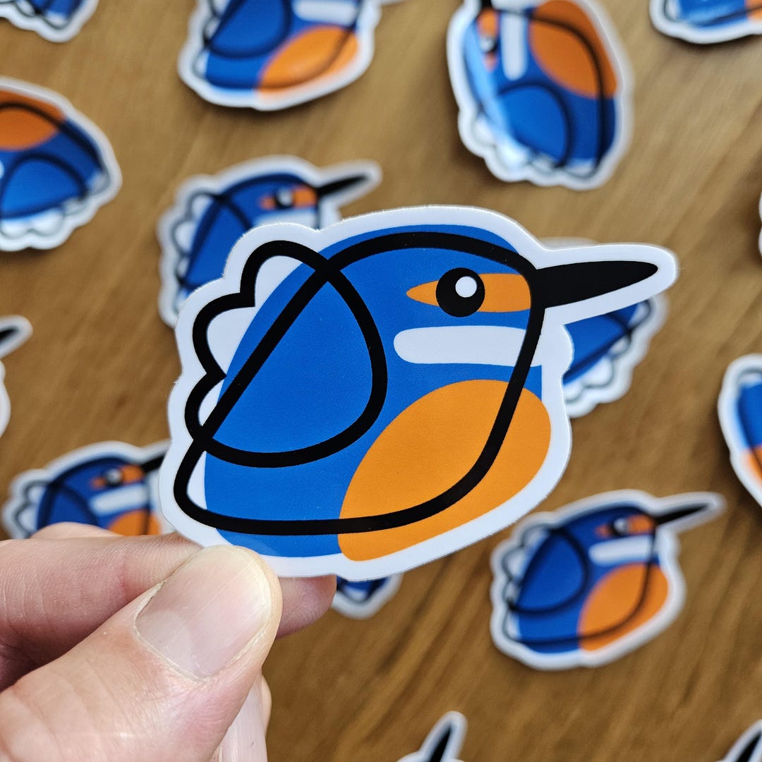 Common Kingfisher Borb Sticker | Glossy Vinyl Die-cut - Etsy