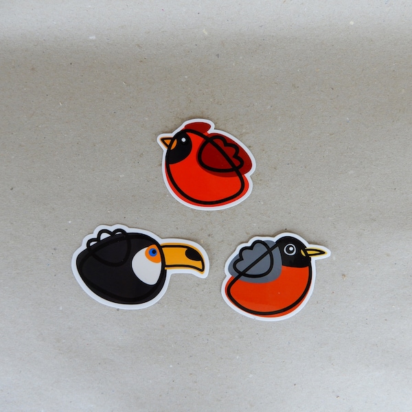 Stickerpack 3 | Toco Toucan | Northern Cardinal | American Robin