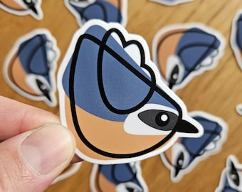 Eurasian Nuthatch Borb Sticker | Glossy Vinyl Die-Cut