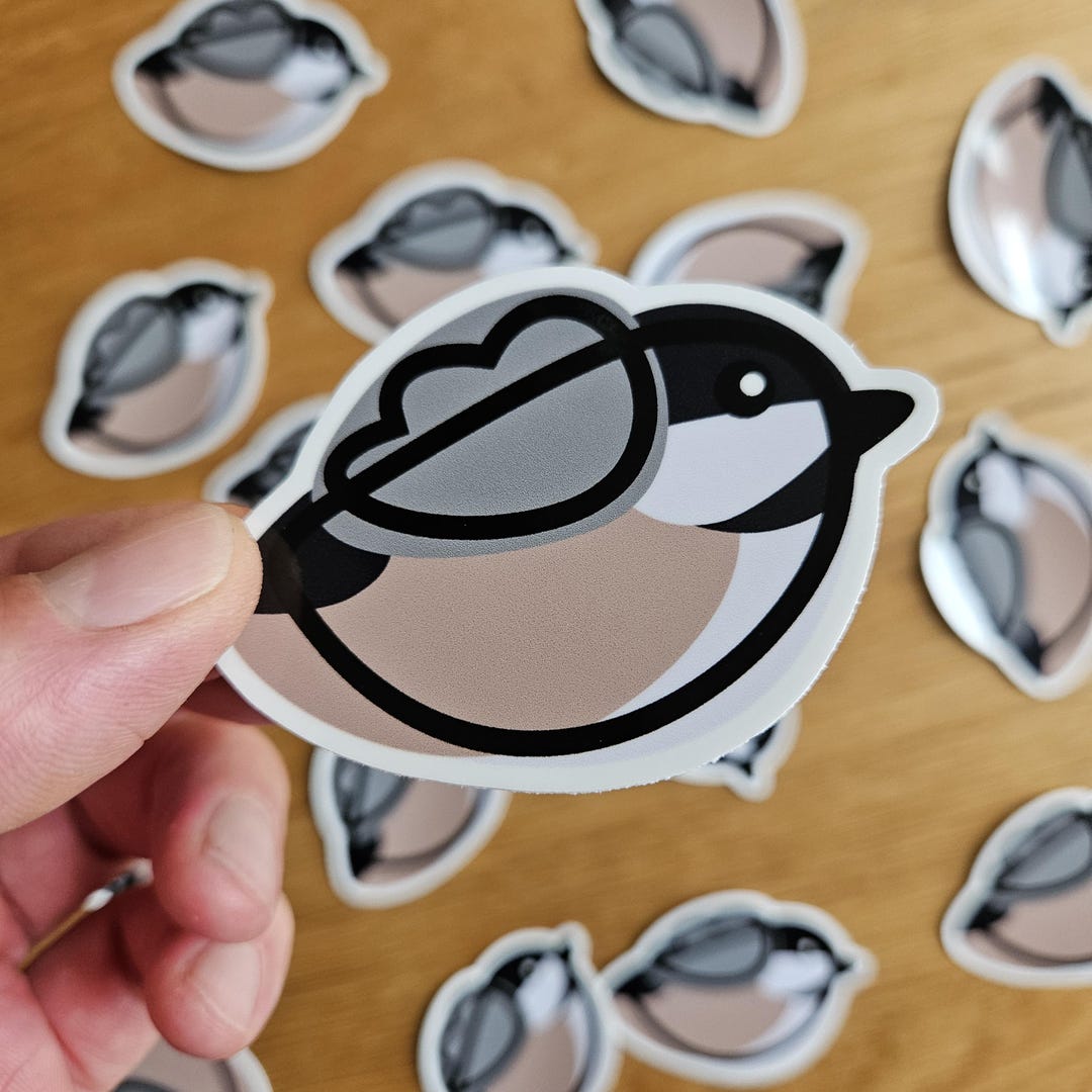 Black Capped Chickadee Borb Sticker, Glossy Vinyl Decal - Etsy