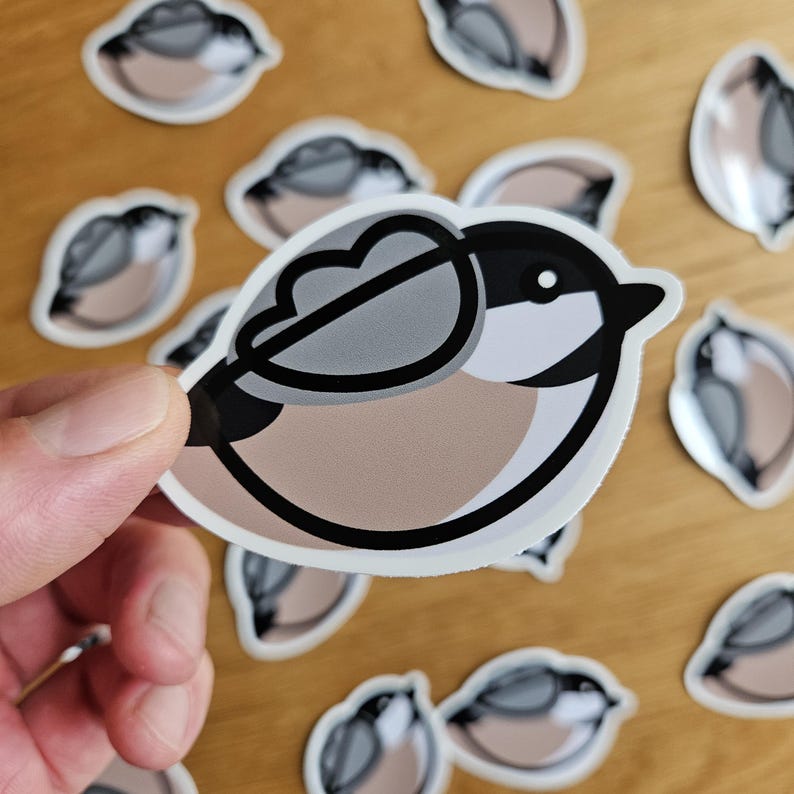 Black Capped Chickadee Borb Sticker, Glossy Vinyl Decal - Etsy