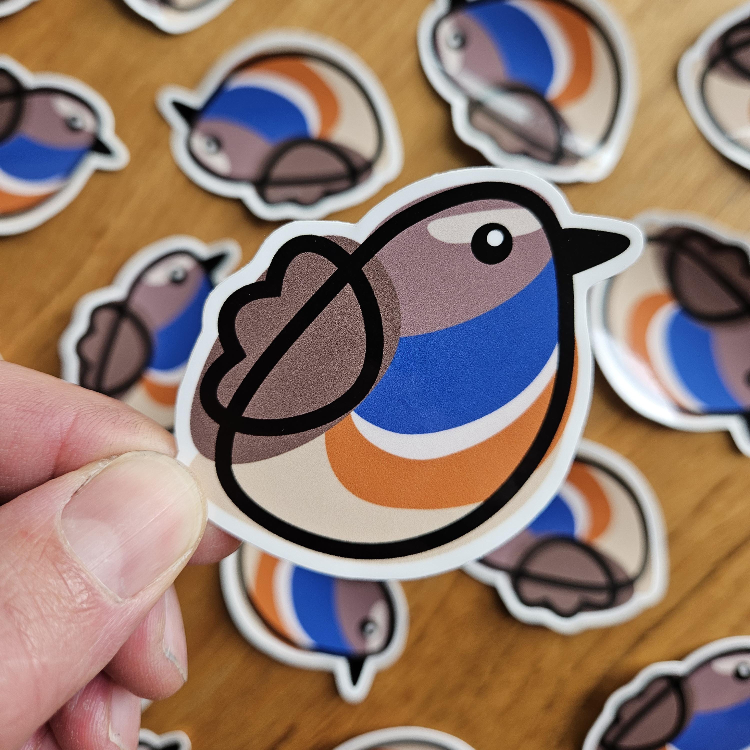 Bluethroat Borb Sticker | Glossy Vinyl Die-cut - Etsy