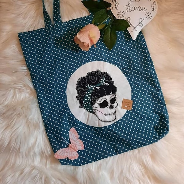 Set - Rockabilly Lady Skull 10x10 & 13x18 Applikation