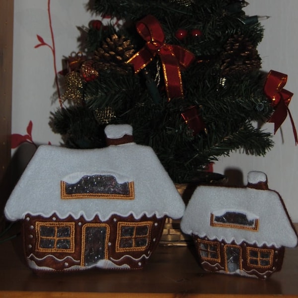 ITH Stickdateien Lebkuchenhaus Weihnachtsdekoration  13x18 und 20x20