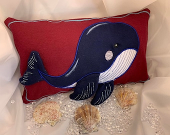 3D クジラ刺繍ファイル アップリケ 13x18