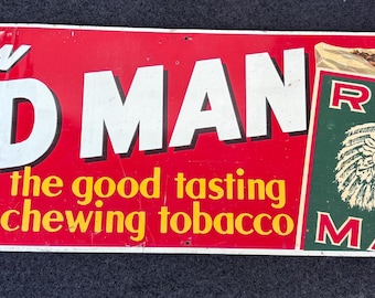 オリジナルチュー・レッドマン・タバコのブリキ看板