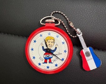 Reloj de bolsillo Buck Owens en caja, década de 1970.