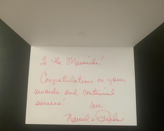 Tarjeta de felicitación firmada por Reba McIntyre y autenticada por la JSA