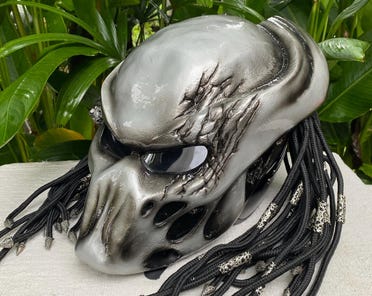 dot alien motorcycle helmets Starry Night Helmet - Dual Visors, ABS Shell with EPS Lining - TJR6M5G Reduce wind noise Alien Predator Motorcycle Full Face