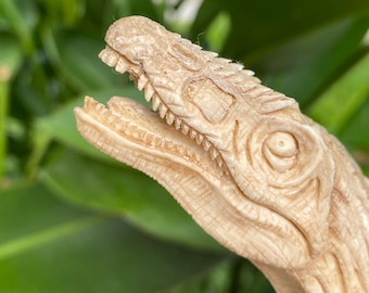 Carved Antler Dragon Knife Handle: Chinese Dragon Moose Carving