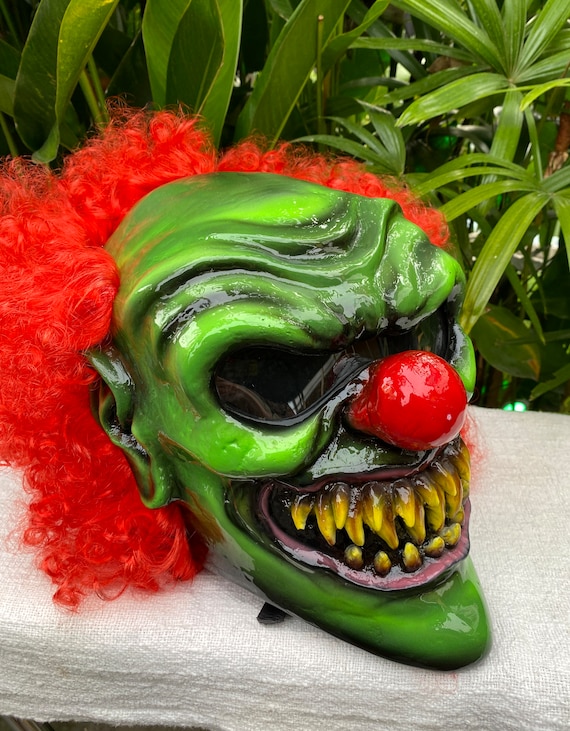 Custom Skull Motorcycle Helmet 3D Custom Helmet Monster Clown Helmet with Red Hair