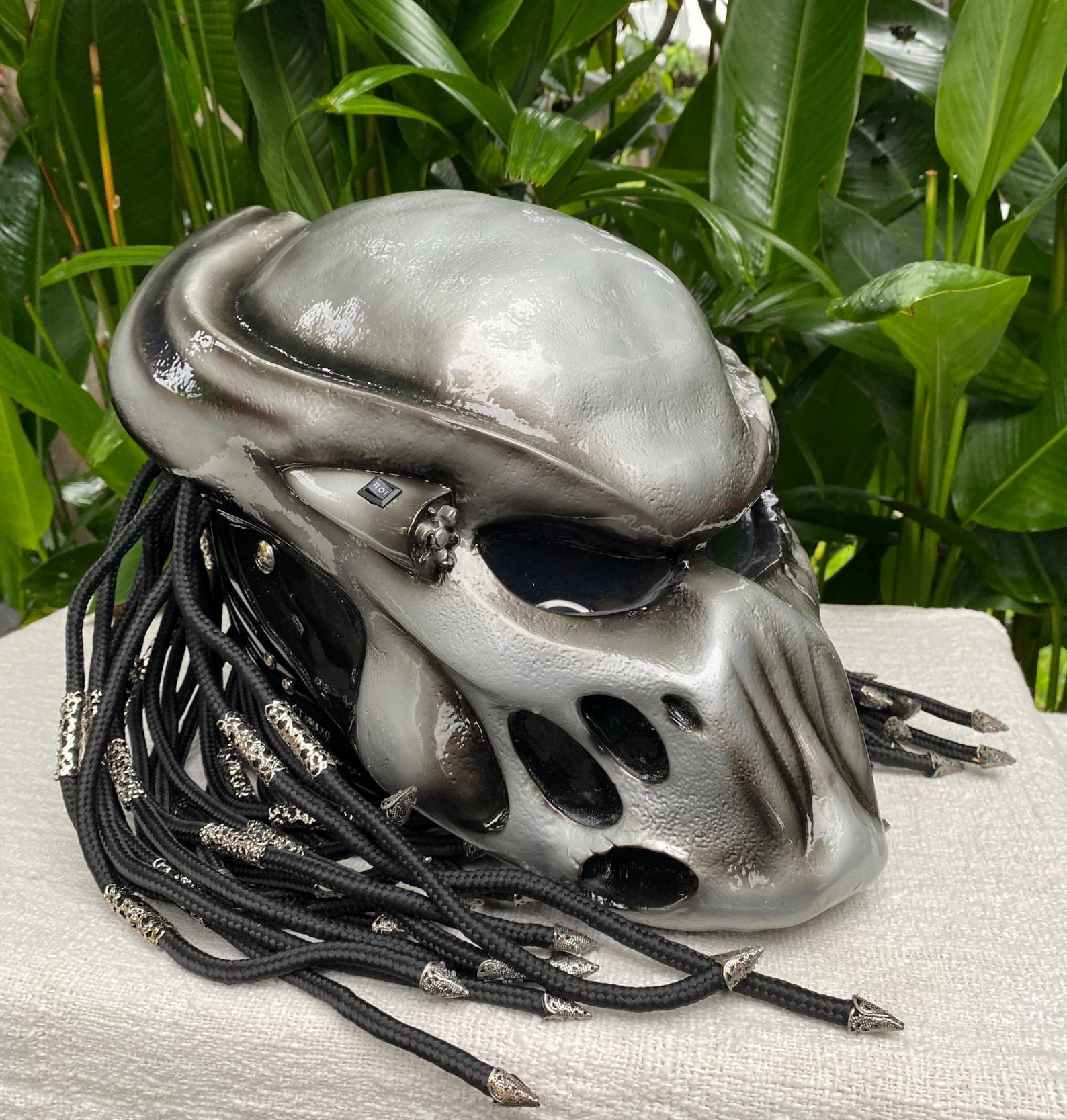 Alien Predator Motorcycle Full Face Laser Light Customized Helmet With ...