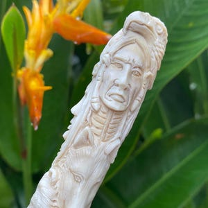 Carved Knife Handle Wild Animals, Animal Kingdom Carved Antler, Cane Antler Handle