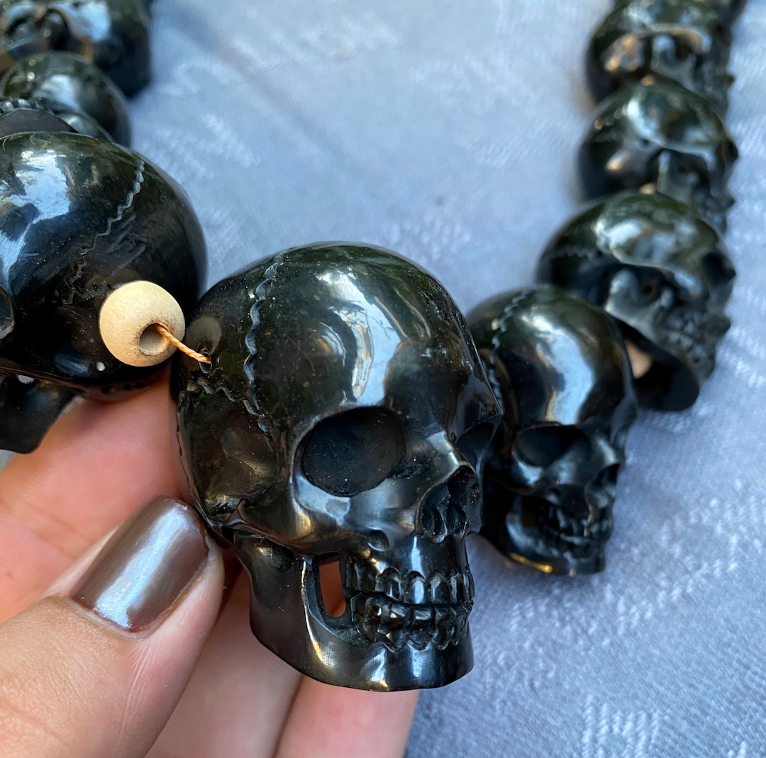 Collier Crâne Gothique Otuuz - Pendentif Tête De Mort Avec Chaîne Et Sac De Rangement - Style Punk Rock