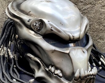Alien Predator Motorcycle Full Face Laser Light Customized Helmet With  Dreadlocks - Etsy
