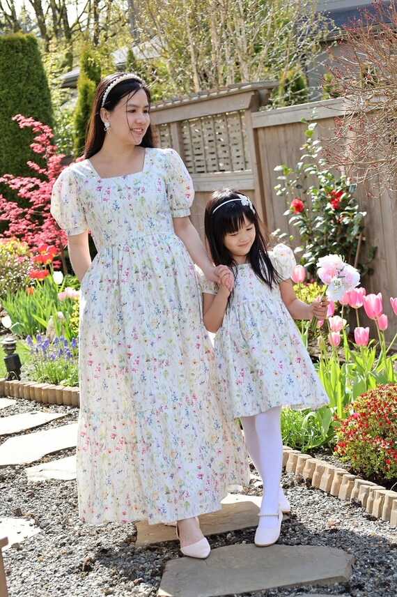 Mommy and Daughter Matching Dresses Breastfeeding Dress Formal