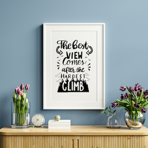 Inspirierend Zitat SVG: Bergklettern Ansicht (Digitaler Download)