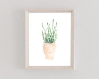 Watercolor Print | Snake Plant | Botanical | Houseplants | Terra Cotta