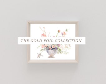Gold Foil Collection | Mauve & Wine | Watercolor Prints