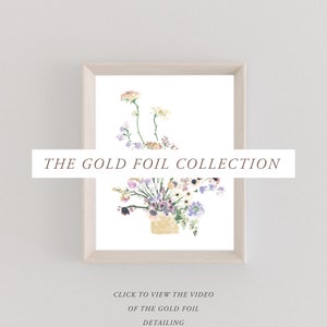 Gold Foil Collection | Lavender & Honey | Watercolor Prints