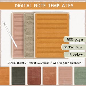 Boho Old Paper Digitales Notizbuch Vorlagen, Papier wie Goodnotes Notizvorlagen, Studenten Notizbuch, digitale Notizen Vorlagen, Vorlage für Notizen