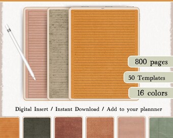 Boho Digital Notebook Templates, Goodnotes Paper (PDF)