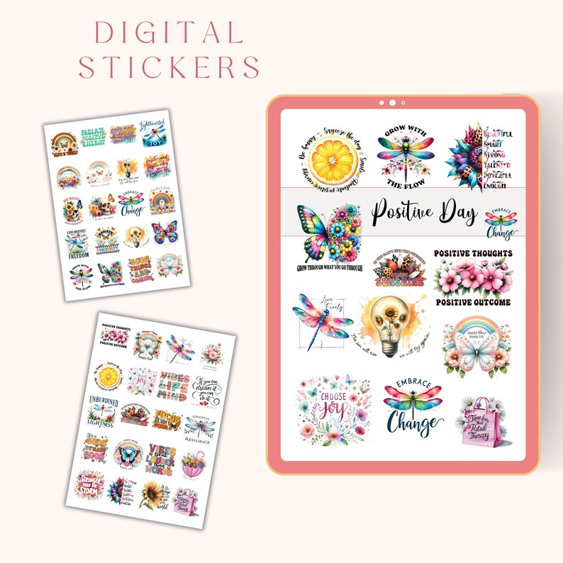Positive Day Goodnotes Stickers | Cute Digital Sticker Pack | Everyday ...