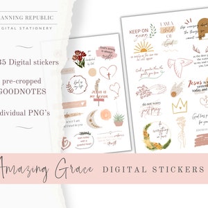 Amazing Grace Bible Digital Stickers | Goodnotes Stickers | Digital Planner Stickers | Bible Stickers