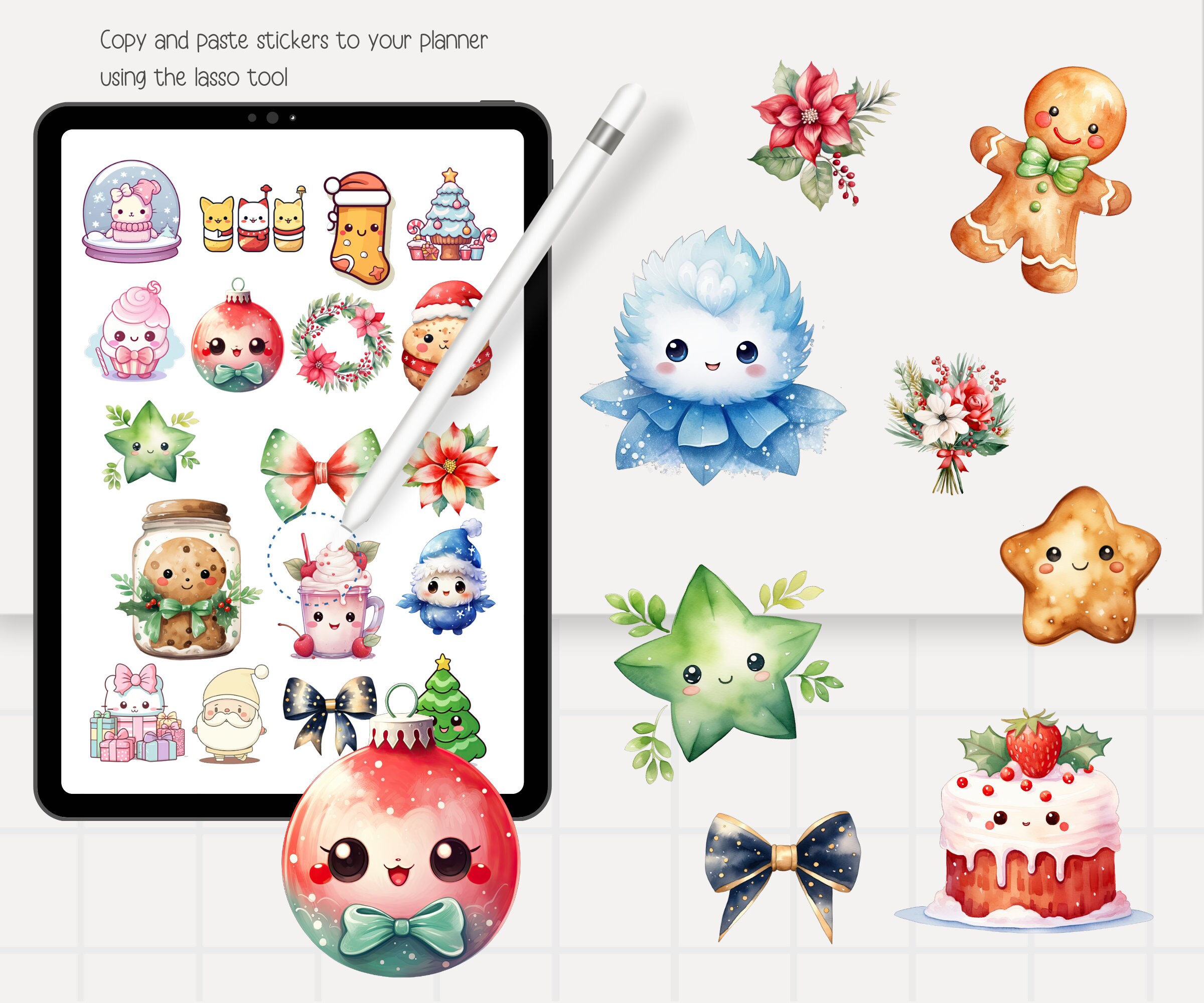 Kawaii Goodnotes Stickers cute Digital Sticker Pack Winter Stickers ...