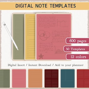 Digital Notebook Templates, Goodnotes Note Templates, Student Notebook, Digital Notebooks, Digital Notes Templates, Note Taking Template