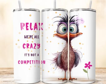 Funny Bird 20oz Tumbler Wrap, Seamless Sublimation Design (PNG)