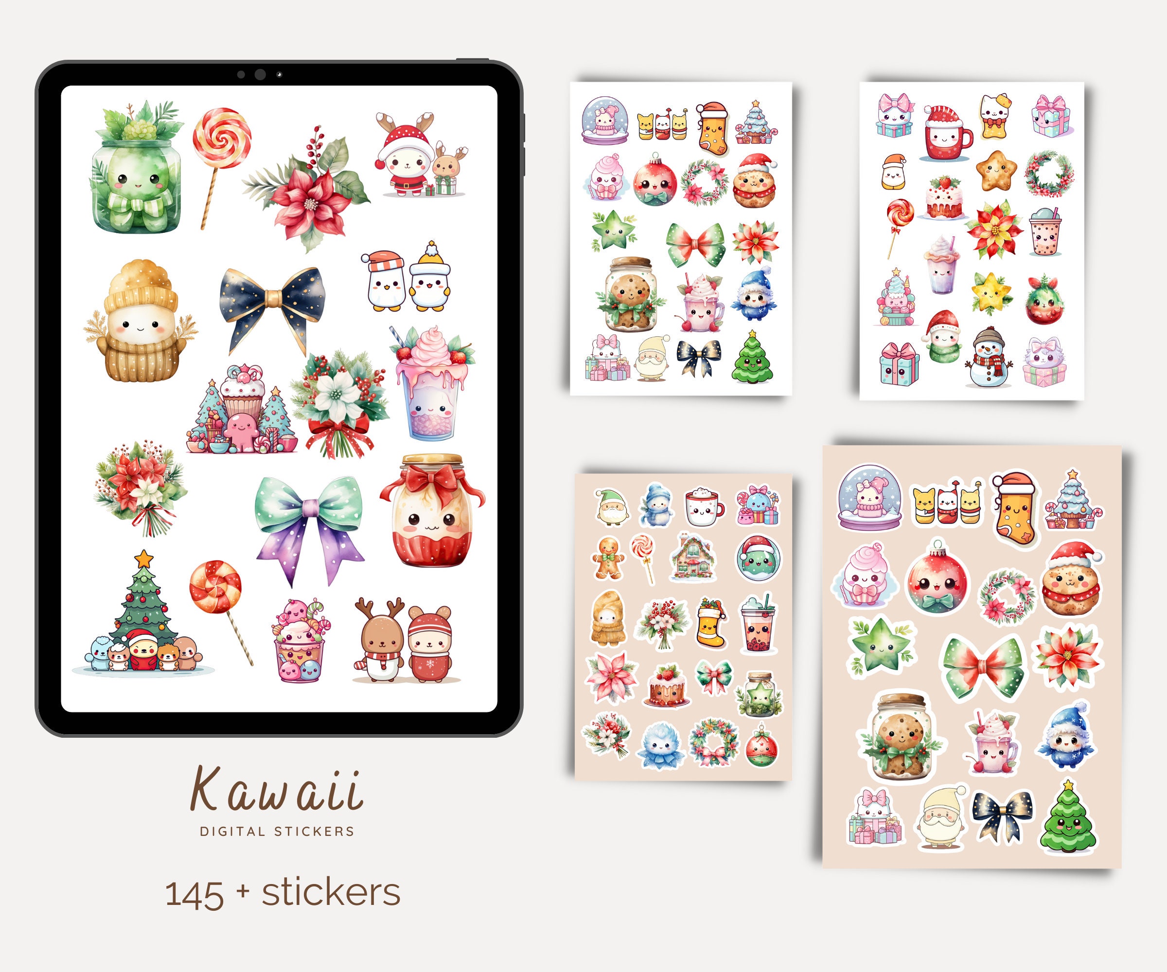 Kawaii Goodnotes Stickers cute Digital Sticker Pack Winter Stickers ...