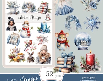 Winter Magic Digital Stickers | Goodnotes, Notability (PNG, PDF)