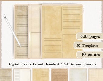 Goodnotes デジタルノートブックテンプレート、学生用ノート（PDF）