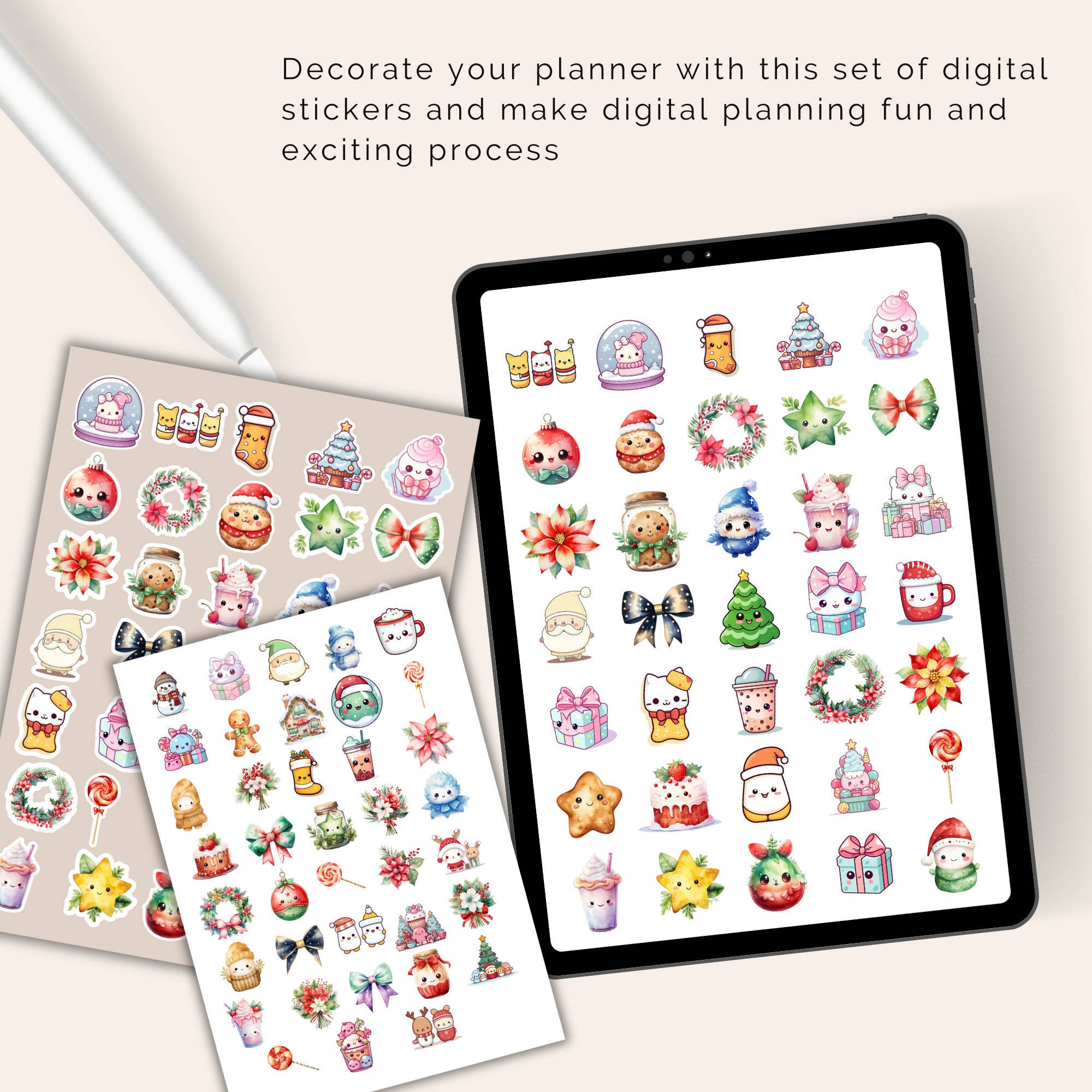 Winter Kawaii Goodnotes Stickers | Cute Digital Sticker Pack | Kawaii ...