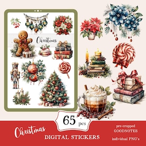 Christmas Goodnotes Stickers | cute digital sticker pack | winter everyday stickers download PNG | functional stickers | Notability