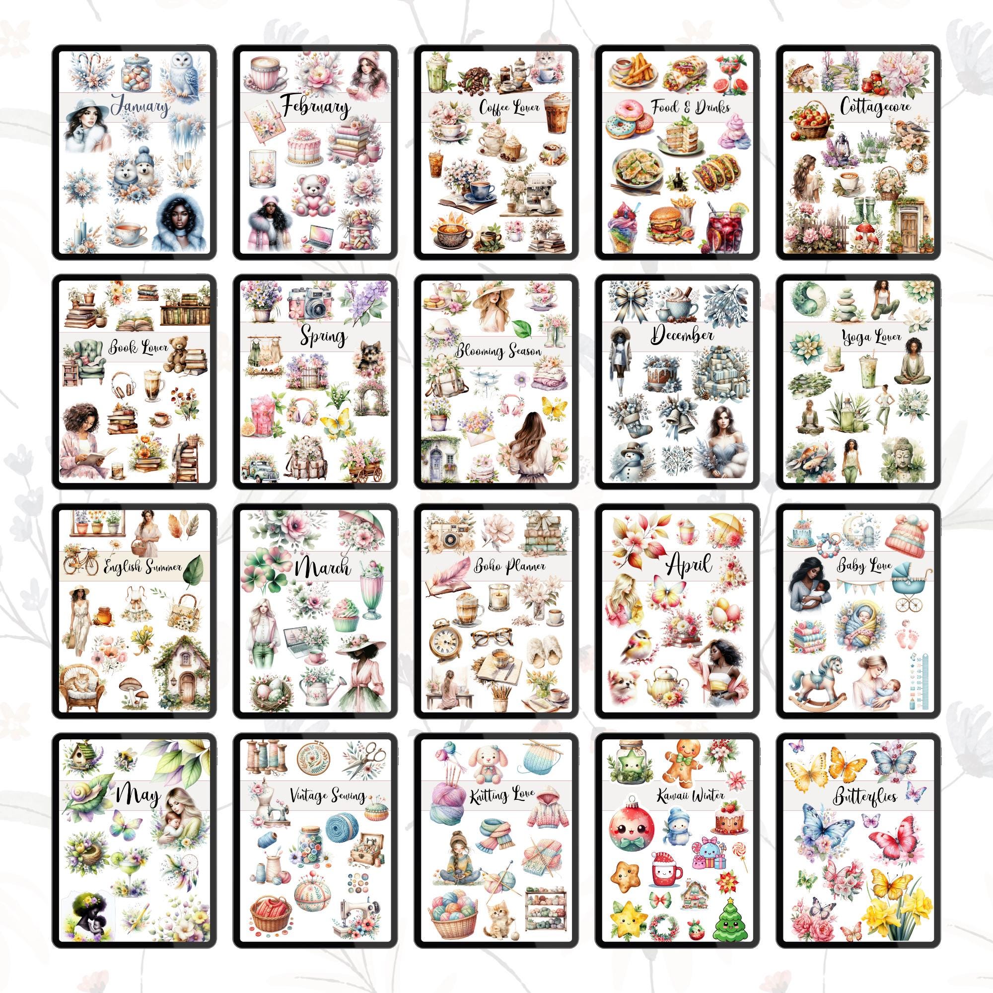 WHOLE SHOP Goodnotes Stickers | Everyday Cute Digital Sticker Pack ...