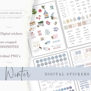 WINTER Goodnotes Stickers/ Winter Digital Stickers/ Christmas Digital Planner Stickers/ iPad Planner/ Goodnotes Planner