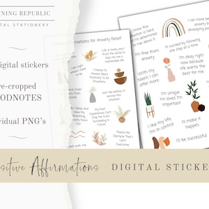 Positive Affirmationen Digitale Aufkleber | Goodnotes-Aufkleber | Planeraufkleber | Funktionelle Aufkleber | Digitale und druckbare Aufkleber, Zitate