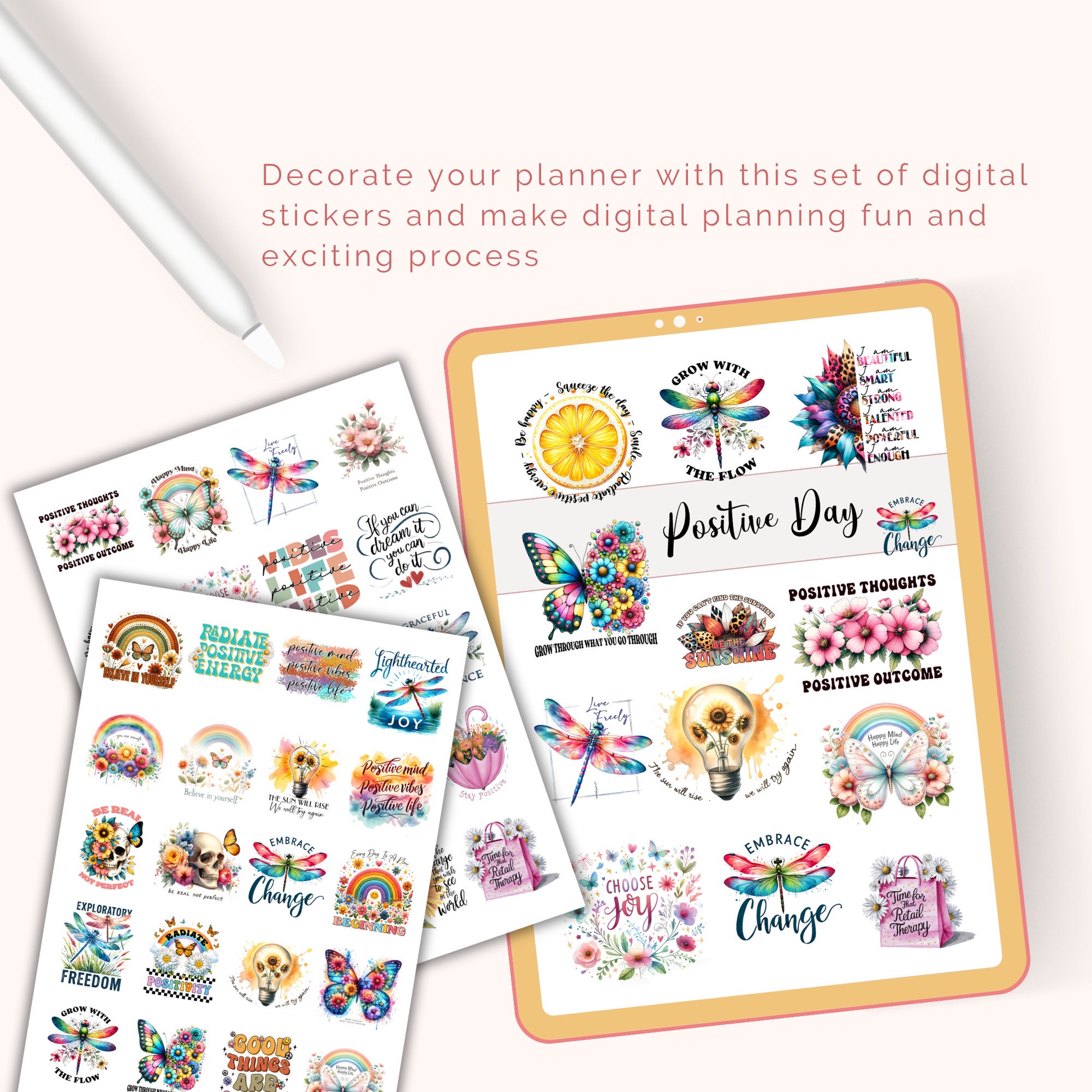 Positive Day Goodnotes Stickers | Cute Digital Sticker Pack | Everyday ...