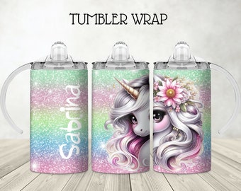 Unicorn Sippy Cup 12oz bekerverpakking, sublimatie, png (digitale download)