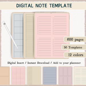 Digital Notebook Templates, Goodnotes Note Templates, Student Notebook, Digital Notebooks, Digital Notes Templates, Note Taking Template